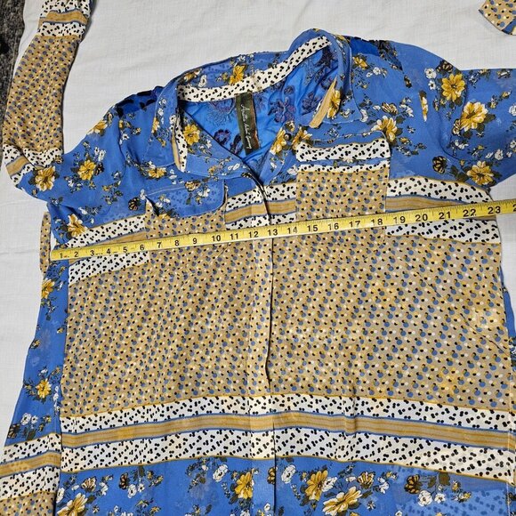 Aratta Silent Journey Women Hi-lo tunic Top Blouse Shirt Size L Floral Button Up - Picture 11 of 14